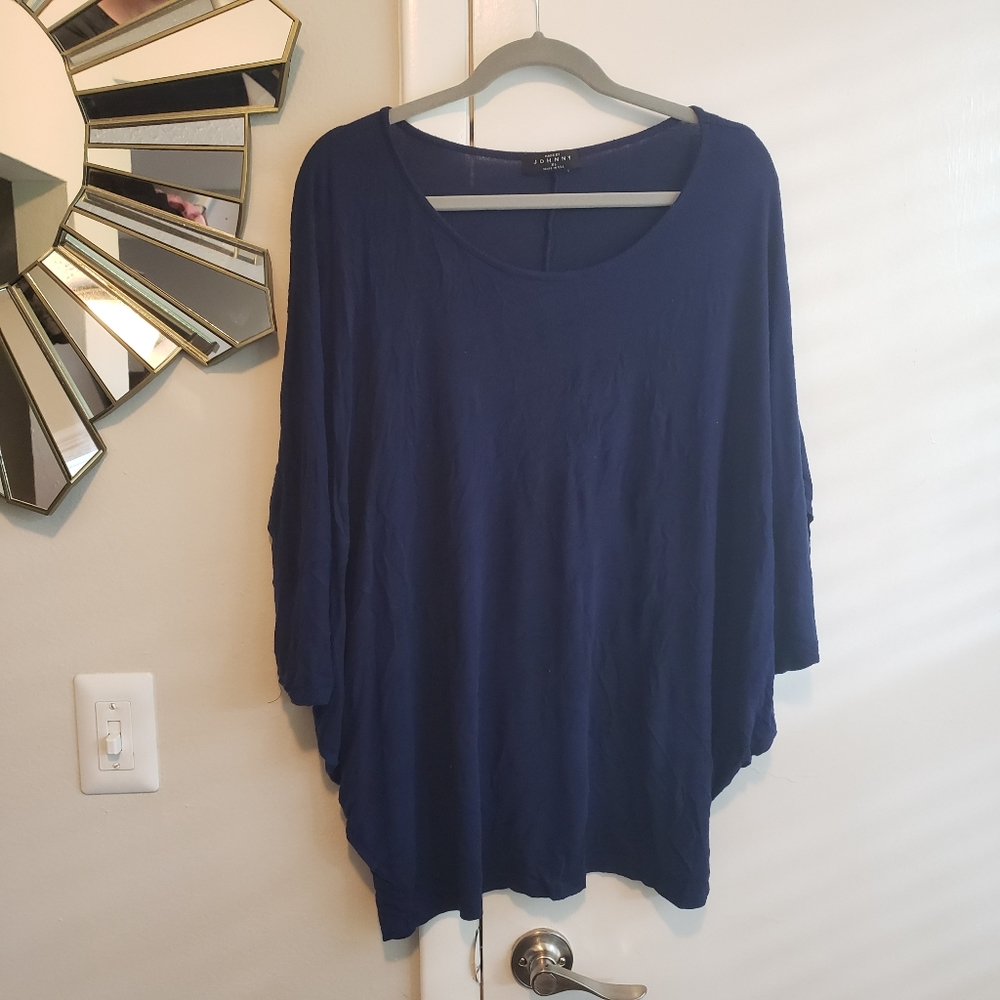 Blue Batwing Top